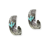105229, WESTERN CACTUS LEAF HOOP EARRING