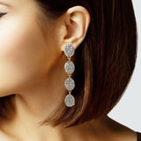 105236, OVAL CRYSTAL RHINESTONE DROP DANGLE EARRING