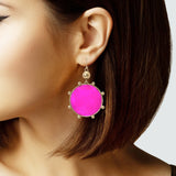 105245, ROUND SHELL EPOXY DANGLE EARRING