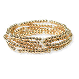 105252, PEARL WITH BEAD MULTI LAYERED STRETCH BRACELET