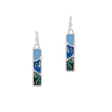 105259, GLITTER BAR ABSTRACT GLASS STONE DANGLE EARRING