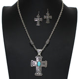 105267, WESTERN CROSS PENDANT NECKLACE