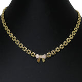 105315, PAVE BOW ACCENT CHAIN NECKLACE