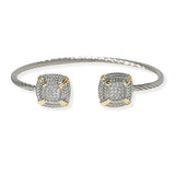 105338, 14K GOLD PLATED, GEOMETRIC MICRO PAVE CUBIC ZIRCONIA ACCENT DESIGNER INSPIRED CUFF BRACELET