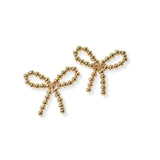 105375, RIBBON BOW BALL BEADED STUD EARRING