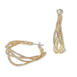 105404, TEXTURED MULTI LAYERED HOOP EARRING