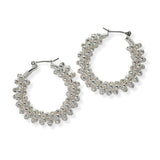 105411, BRASS BALL BEADED ROUND HOOP EARRING