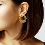 105412, BRASS WIRED SPRING METAL ROUND HOOP EARRING