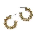 105413, BRASS WIRED METAL ROUND HOOP EARRING