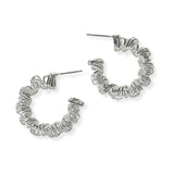 105413, BRASS WIRED METAL ROUND HOOP EARRING