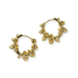 105414, BRASS WAVY TEXTURED HUGGIE HOOP EARRING