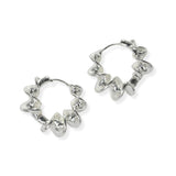 105414, BRASS WAVY TEXTURED HUGGIE HOOP EARRING