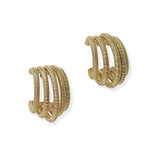 105415, BRASS TEXTURED MULTI HOOP POST EARRING
