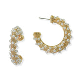 105417, PEARL STUDDED ROUND HOOP EARRING