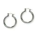 105423, 30MM, GOLD DIPPED, CUT TEXTURED ACCENT ALUMINUM ROUND HOOP EARRING
