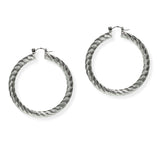 105424, 50MM, GOLD DIPPED, BRUSHED TEXTURE ALUMINUM ROUND HOOP EARRING
