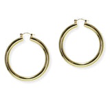 105426, 50MM, GOLD DIPPED, SIMPLE ALUMINUM ROUND HOOP EARRING