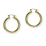 105427, 30MM, GOLD DIPPED, SIMPLE ALUMINUM ROUND HOOP EARRING