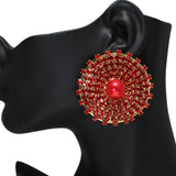 105443, FLOWER LOOK PEARL WITH RHINESTONE EARRING