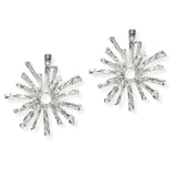 105449, FLORAL HAMMERED ANTIQUE METAL EARRING