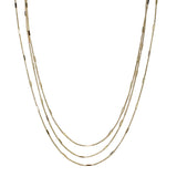 105453, DAINTY RECTANGLE ACCENT MULTI LAYERED NECKLACE