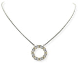 105497, CUTOUT ROUND CUBIC ZIRCONIA ACCENT DESIGNER INSPIRED NECKLACE