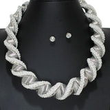 105507, PEARL WITH CRYSTAL RHINESTONE ACCENT TWISTED NECKLACE