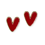 105533, ENAMEL HEART STUD EARRING