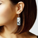 105557, RECTANGLE SEMI PRECIOUS STONE DANGLE EARRING