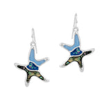 105567, STARFISH ABSTRACT ABALONE ACCENT DANGLE EARRING