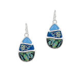 105569, TEARDROP ABSTRACT ABALONE ACCENT DANGLE EARRING