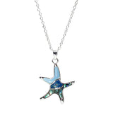 105647, STARFISH ABSTRACT ABALONE ACCENT PENDANT NECKLACE