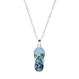 105648, FLIP FLOP ABSTRACT GLASS PENDANT NECKLACE