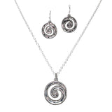 105660, OCEAN WAVE CUTOUT METAL PENDANT NECKLACE