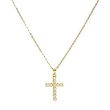 105673, CROSS PEARL ACCENT STAINLESS STEEL PENDANT NECKLACE