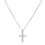 105673, CROSS PEARL ACCENT STAINLESS STEEL PENDANT NECKLACE