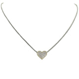105683, 14K GOLD PLATED, MICRO PAVE HEART DESIGNER INSPIRED NECKLACE