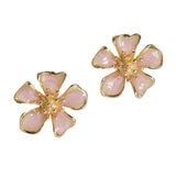 105707, FLOWER ENAMEL PAINTED ACCENT STUD EARRING