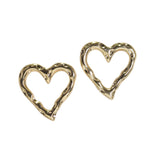 105708, TEXTURED CUTOUT HEART METAL STUD EARRING