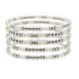 105742, PEARL, BALL MULTI LAYERED STRETCH BRACELET
