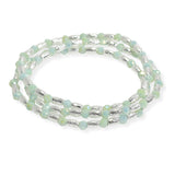 105754, TEXTURED BARREL ACCENT MULTI LAYERED BEADED STRETCH BRACELET
