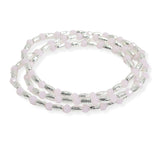 105754, TEXTURED BARREL ACCENT MULTI LAYERED BEADED STRETCH BRACELET