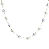 105771, PORCELAIN FLORAL BEAD WITH FRESHWATER PEARL NECKLACE