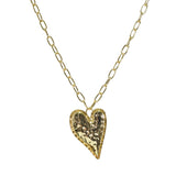 105772, HAMMERED HEART PENDANT NECKLACE