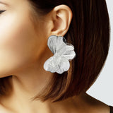 105774, BIG HALF FLOWER PETAL EARRING