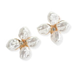 105778, FRESHWATER PEARL FLOWER STUD EARRING