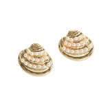 105780, SEASHELL PEARL ACCENT STUD EARRING