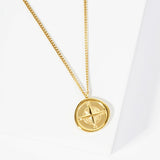 105786, WATER TARNISH RESISTANT, STAINLESS STEEL, BEAUTIFUL DESTINATION, COMPASS PENDANT NECKLACE
