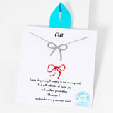 105789, WATER TARNISH RESISTANT, STAINLESS STEEL, GIFT, RIBBON BOW NECKLACE