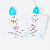 105789, WATER TARNISH RESISTANT, STAINLESS STEEL, GIFT, RIBBON BOW NECKLACE